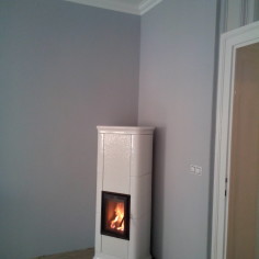 Krbová kamna Malaga s akumulačním výměníkem(bílé lesklé)